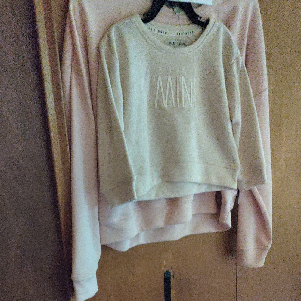 Rae Dunn Mommy & Me Sweatshirt Set - Cream and Pale Pink